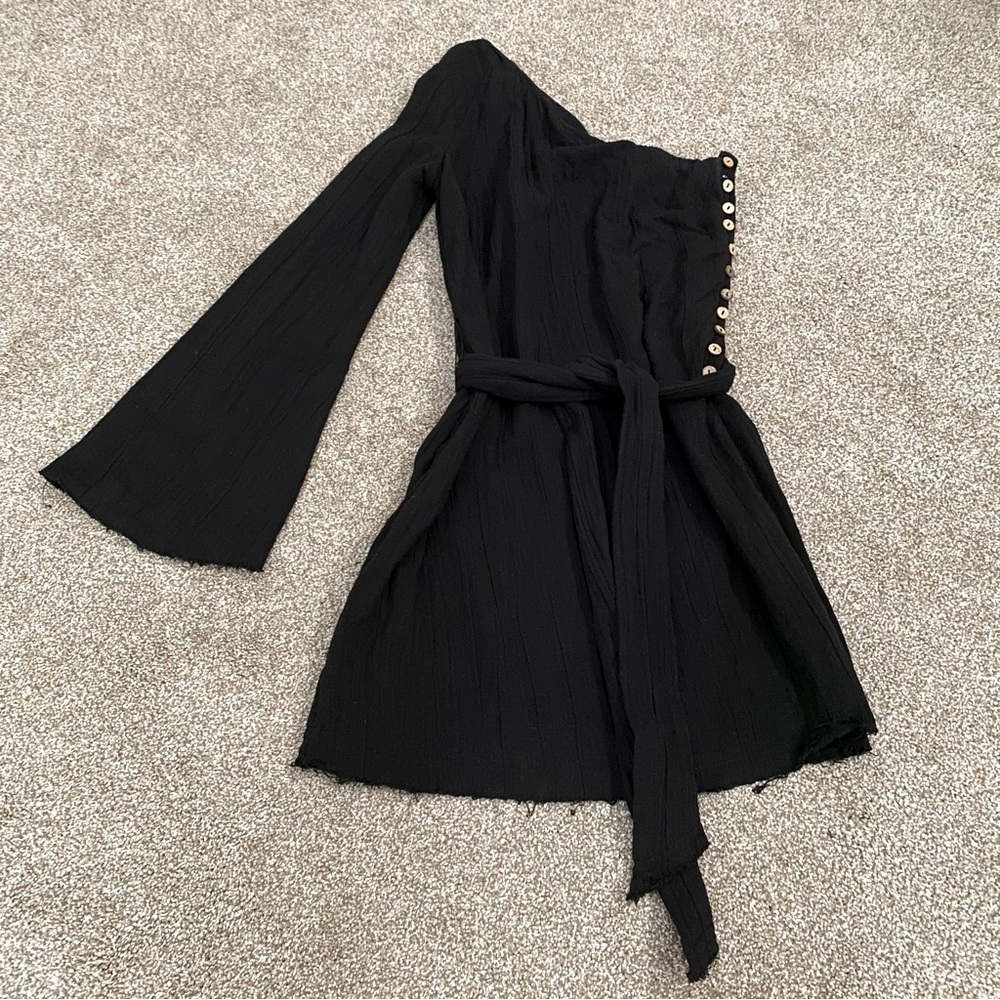 Free People Black One-Shoulder Dress. XS